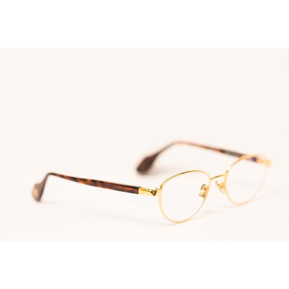 DAVE Gold Tortoise 24k Gold Unisex Tortoise Panto Optic Eyewear - Delixs Tentation DX004 01 VP00